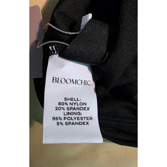 Bloomchic Black Crossover Sheer Ruffle Neck Swim Top Size 18-20 NWT - Picture 4 of 6